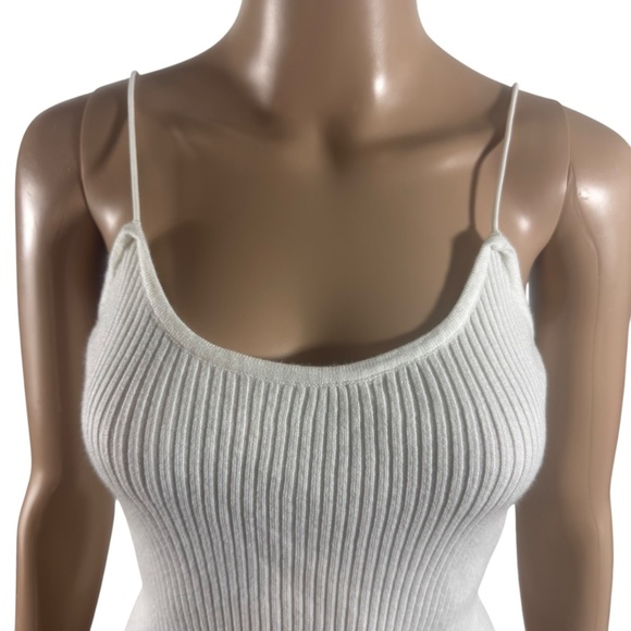 Dazy White Ribbed Knit Spaghetti Strap Tank Top Size L - Picture 2 of 8